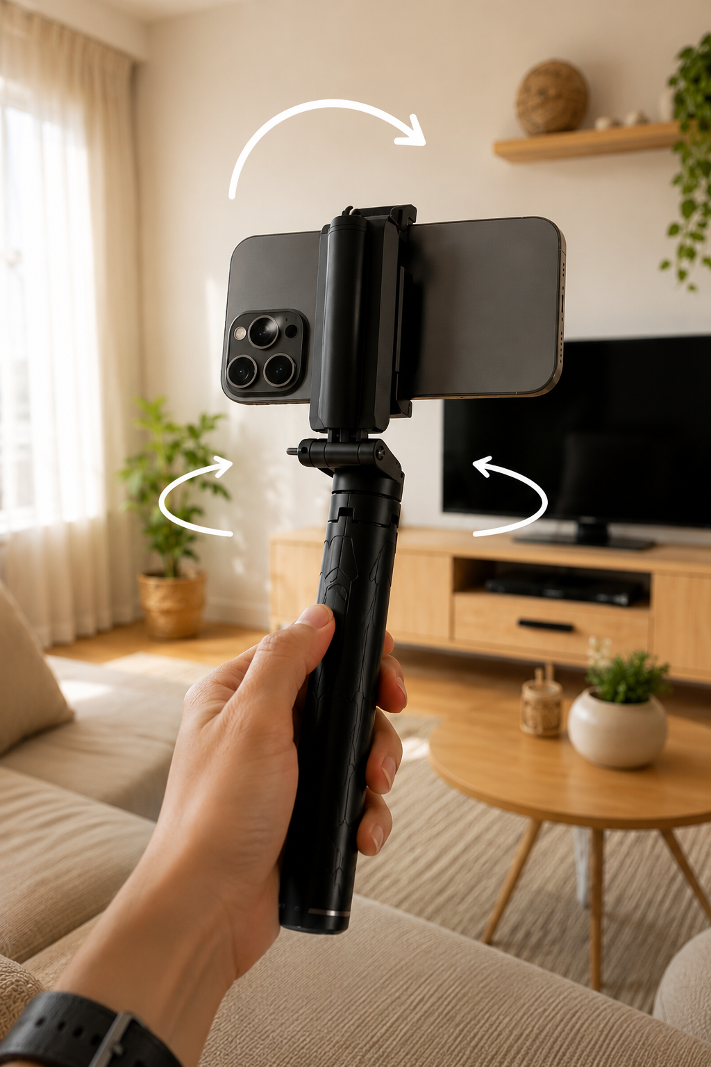 Soporte para móvil con trípode y palo selfie