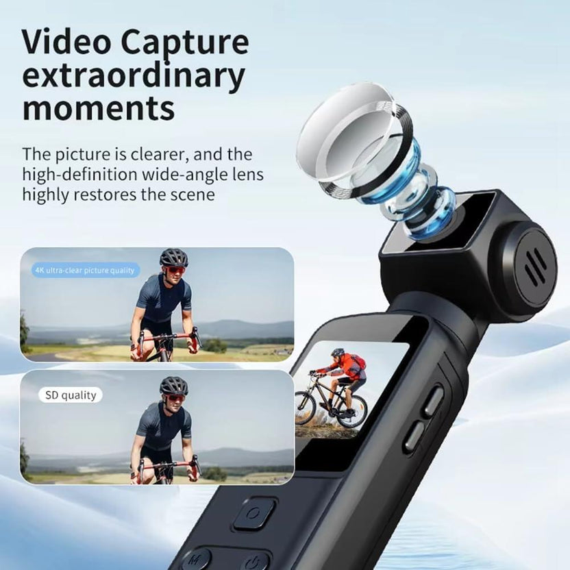 Cámara digital de bolsillo 4K - Rotación de 270°
